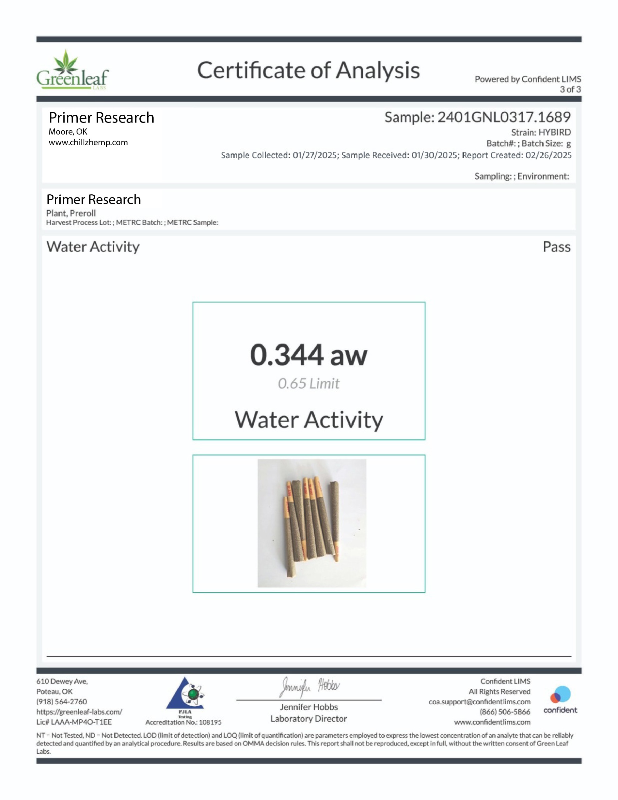 PreRoll COA 3